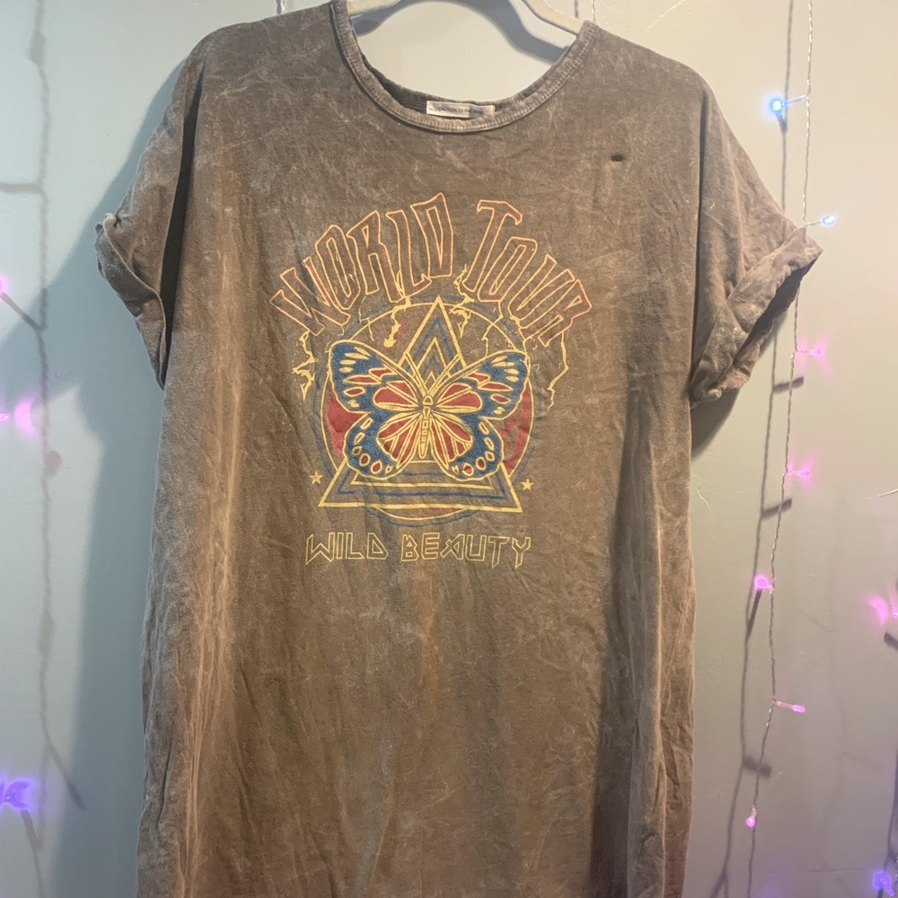 diy bleached oversized band tee